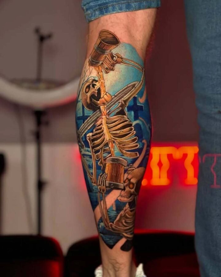Kolor rukav sa skeletom